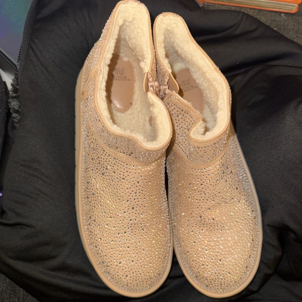 Rhinestone covered winter boots